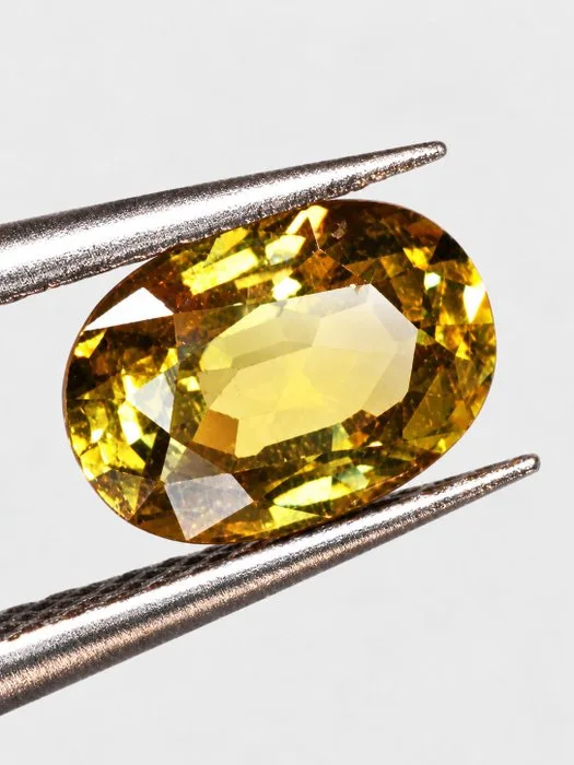 1 pcs Yellow, Green Sapphire - 1.12 ct - Antwerp Laboratory for Gemstone Testing (ALGT) - NO HEAT