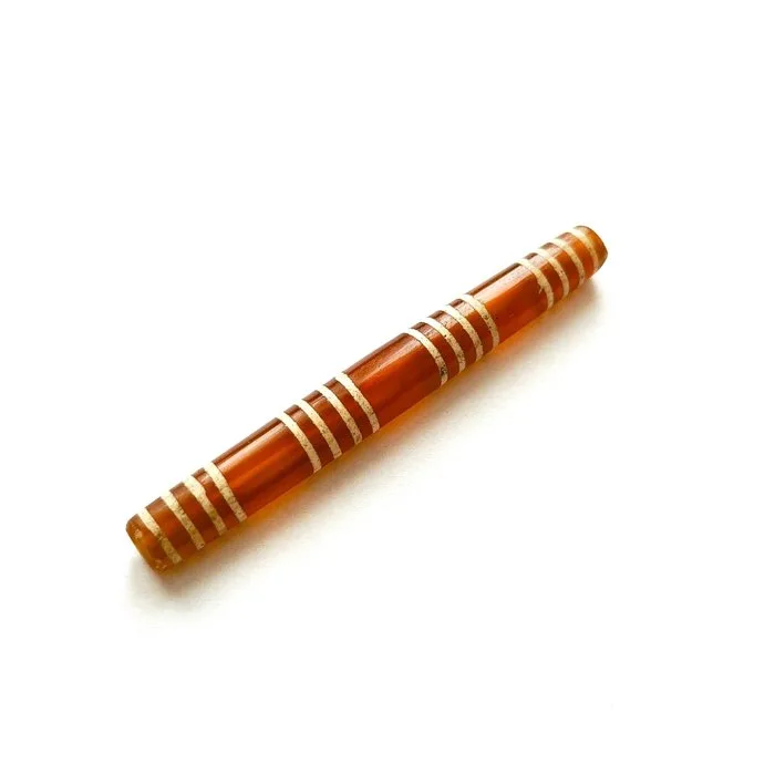 Ancient Burmese, Pyu States Etched Carnelian Military Bead Talisman wirh 16 Stripes - 65 mm