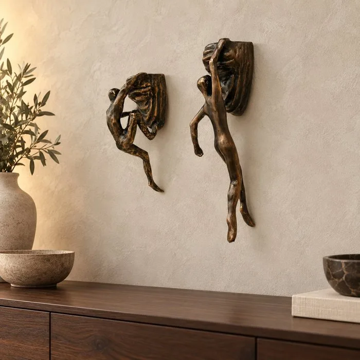 Figurine - Wall hangers (2) - Bronze
