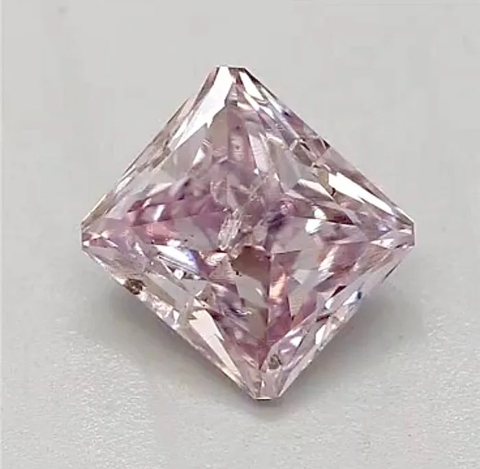 1 pcs Diamond (Natural coloured) - 0.49 ct - Radiant - Fancy Pink Purple - I1 - Gemological Institute of America (GIA) - Fancy Pink Purple 0.49CT