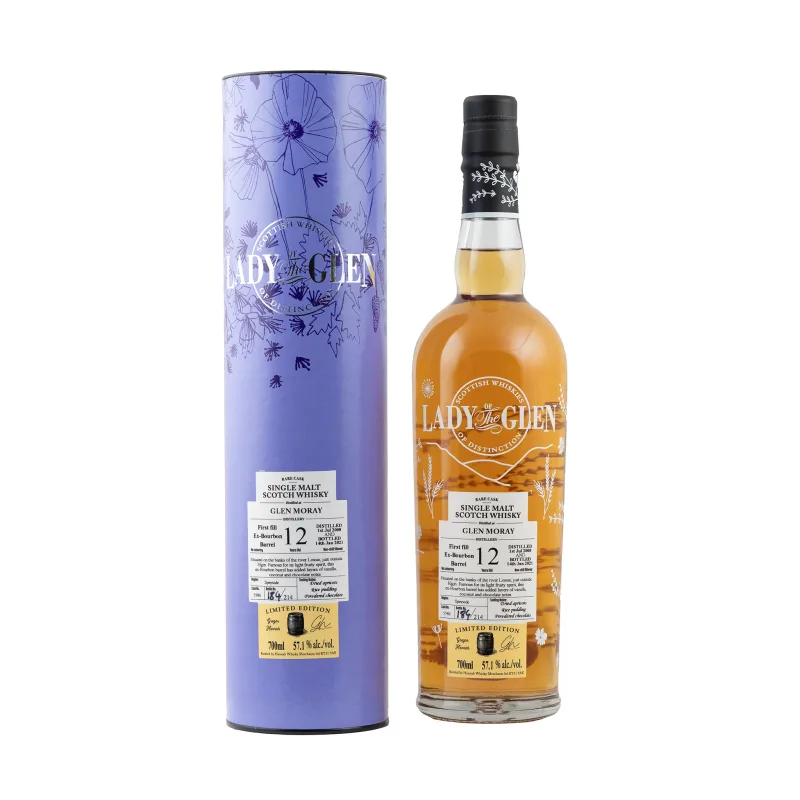 Glen Moray – 2008 12 Year Old First Fill Ex-Bourbon Barrel #5586 Lady Of The Glen