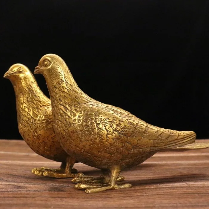 Sculpture, Happiness for pigeons - 14 cm - Bronze, Metal