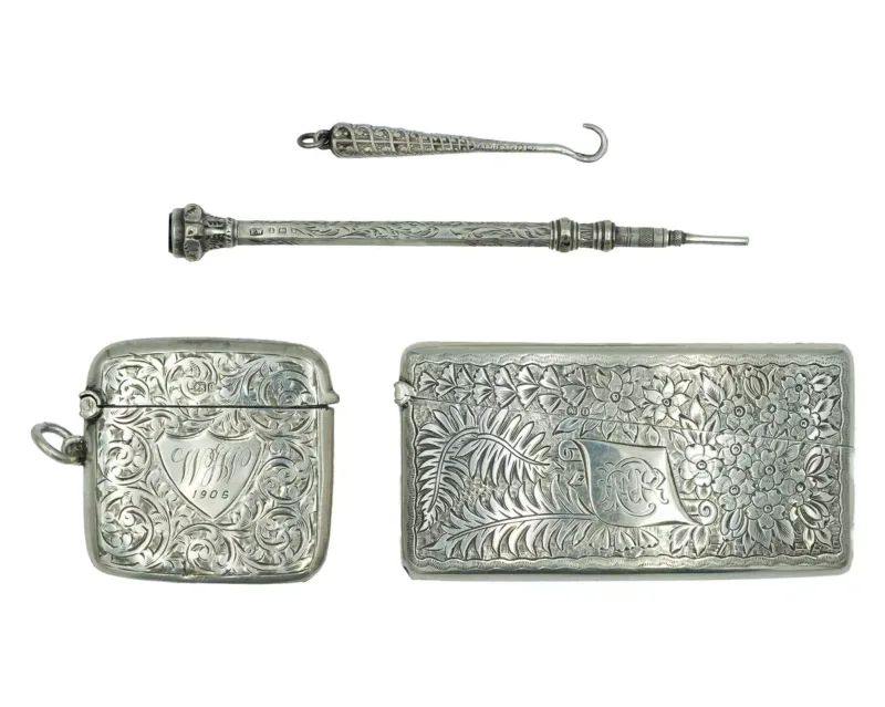 A selection of four small silver items