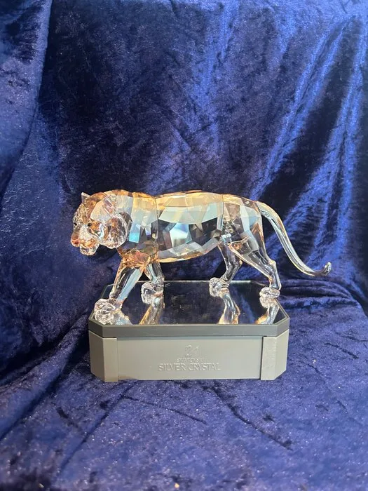 Swarovski - Figurine - SCS - Annual Edition 2010 - Tiger - 1003148 - Box + Certificate - Glass, Crystal