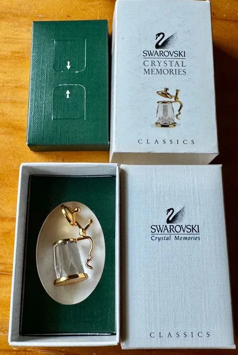 Swarovski - Figurine - Swarovski Crystal Memories miniature beer stein - Crystal, Gold plated