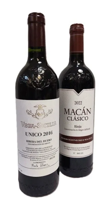 2016 Vega Sicilia, Único, Gran Reserva & 2022 Benjamin de Rothschild & Vega Sicilia, Macán Clásico - Ribera del Duero, Rioja - 2 Bottles (0.75L)
