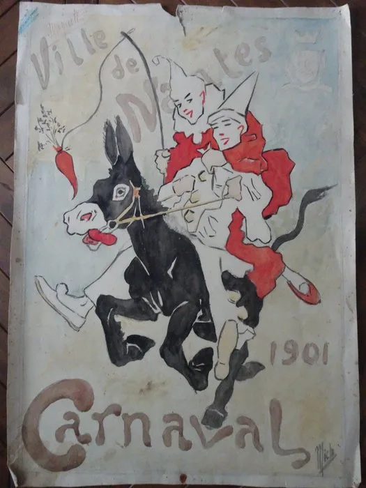 MICH - Projet d'affiche Aquarelle - Carnaval de Nantes 1901 - 1900s