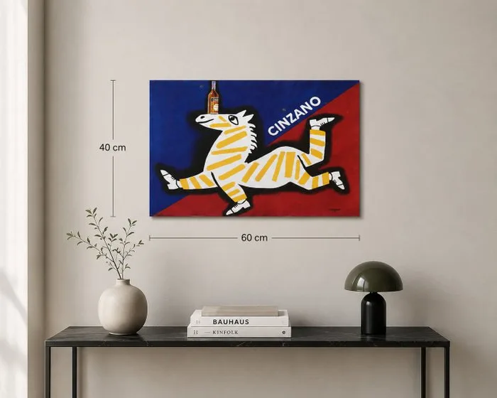 Raymond Savignac - Cinzano – Manifesto pubblicitario vintage – Zebra - 1970s
