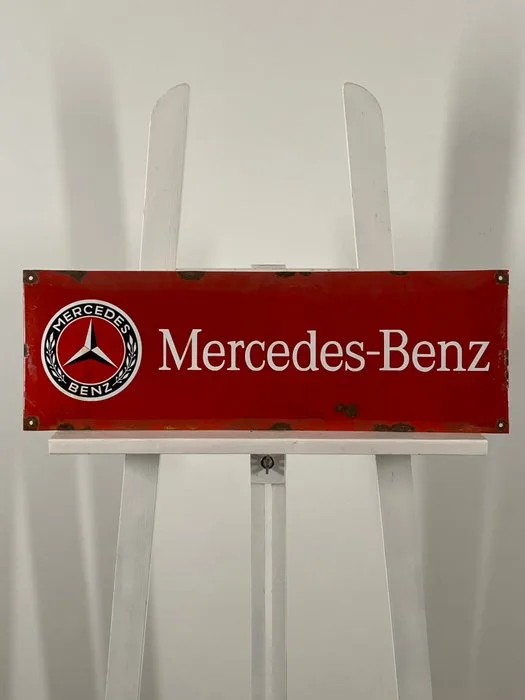 Mercedes-Benz - Enamel plate - 60x20cm - Made of thick steel sheet and enamel