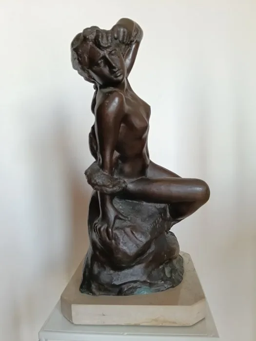 Dal modello di Achille D’Orsi (1845-1929) - Sculpture, Pathos - 38 cm - Bronze