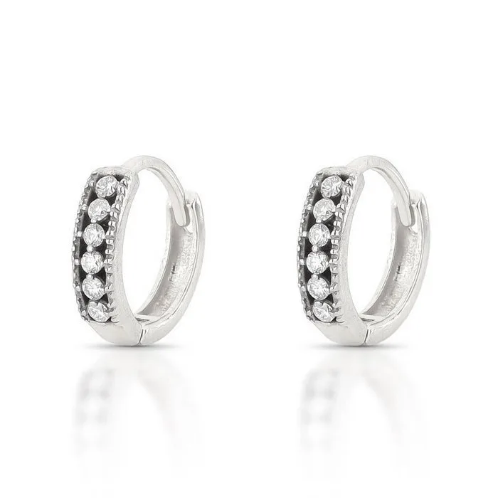 Earrings - 14 kt. White gold - 0.18ct. tw. Diamond (Natural) - 2.032