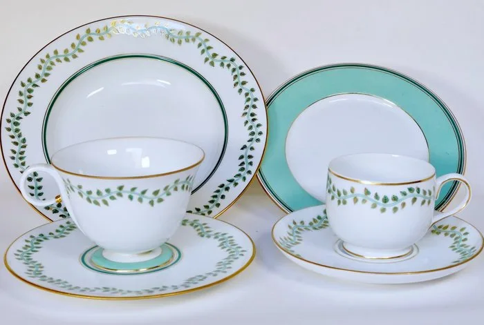 Lalique France - Limoges - Coffee and tea service (19) - Liane d' Eau - Porcelain - Liane d' Eau