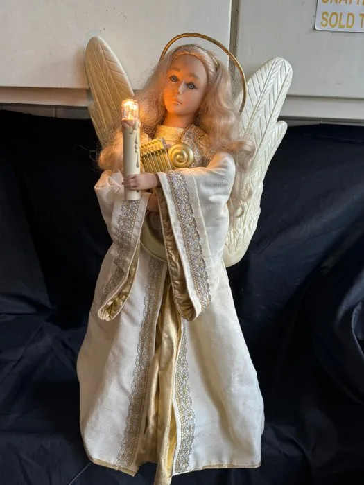 Statue, kerst enfel - 70 cm - dust, plastic - 1990