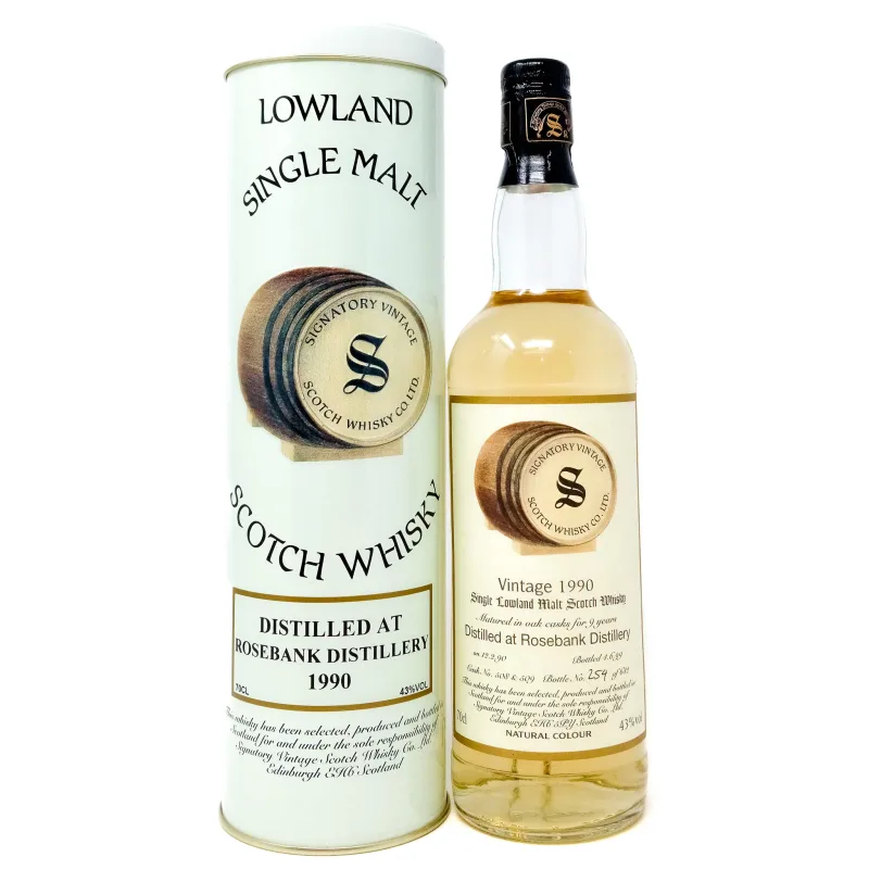 Rosebank – 1990 9 Year Old Signatory Vintage Single Malt Scotch Whisky