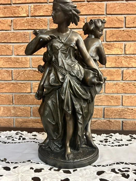 Sculpture, Grande Scultura "Tre Grazie", Fine XIX - 48 cm - Spelter
