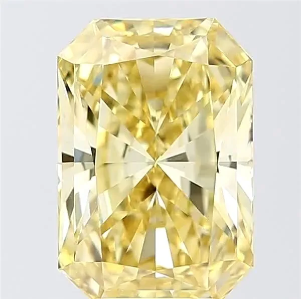 1 pcs Diamond (Fancy coloured lab-grown diamond) - 4.09 ct - Radiant - Fancy intense Yellow - VVS2 - International Gemological Institute (IGI)