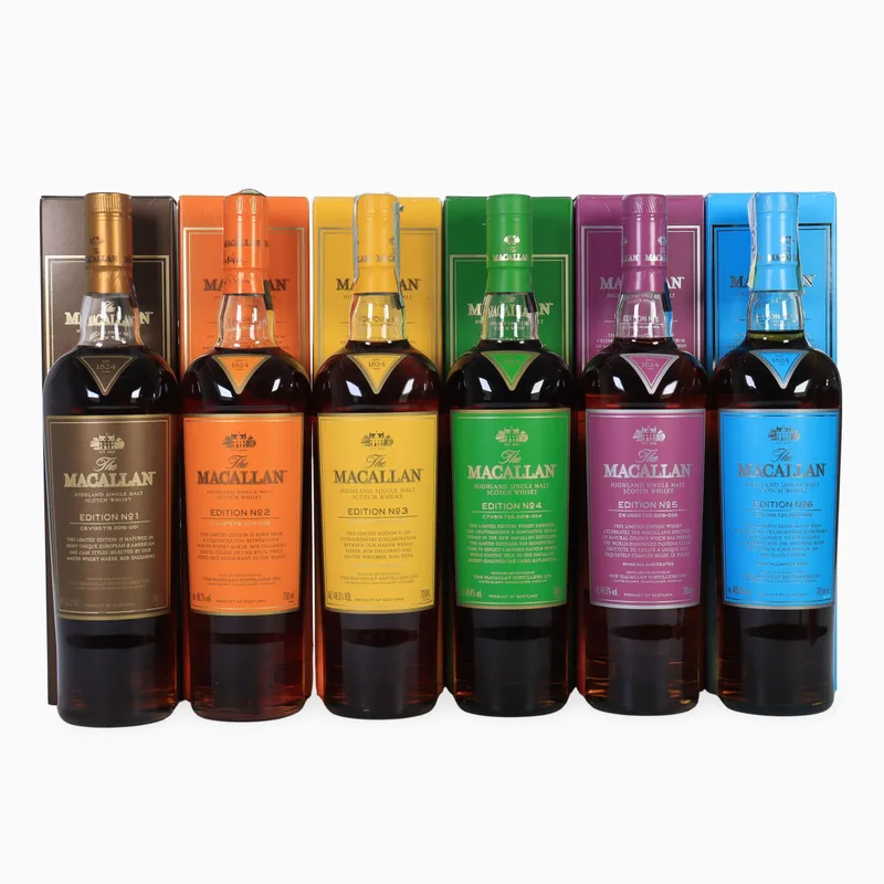 Macallan – Edition No. 1, 2, 3, 4, 5, 6 (6 x 70cl)