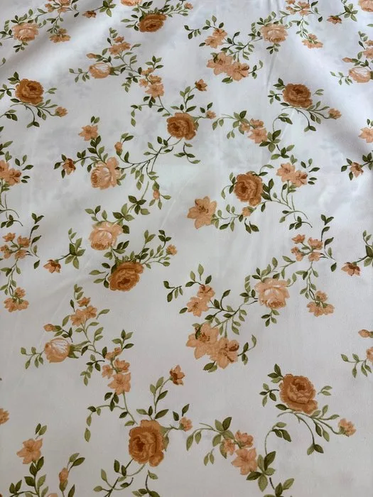 Upholstery and Drapery Fabric, Cotton Satin, Luxurious Pattern, Pink Small Beige - Upholstery fabric - 300 cm - 280 cm