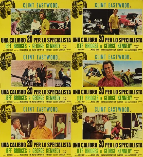 Clint Eastwood - Clint Eastwood & Jeff Bridges - Thunderbolt and Lightfoot (1974) - Set of 6 Original Italian Photobustas
