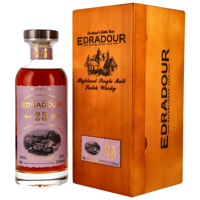 Edradour – 25 Year Old 1999/2025 1st Fill Bordeaux Cask #816 200th Anniversary