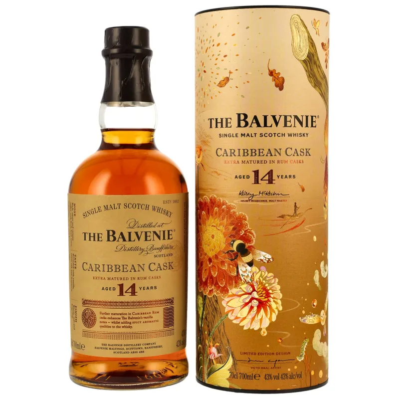 The Balvenie – 14 Year Old Caribbean Cask Limited Edition Victo Ngai Design (70cl, 43%)