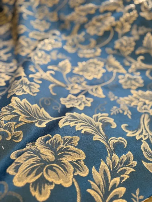 Venetian gold flowers ramages damask fabric - Textile - 2.8 m - 2.68 m