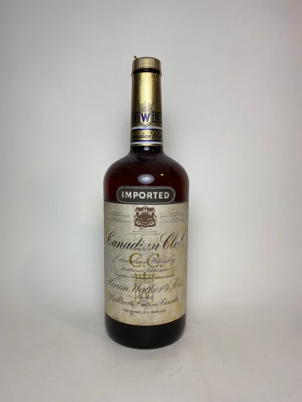 Canadian Club 6 Year Old Blended Canadian Whisky – Distilled 1977, Bottled 1983 (113.6cl)