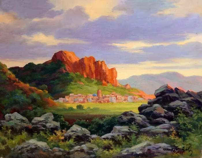 Miguel Martínez Verchili (1898-1989) - Montañas al atardecer