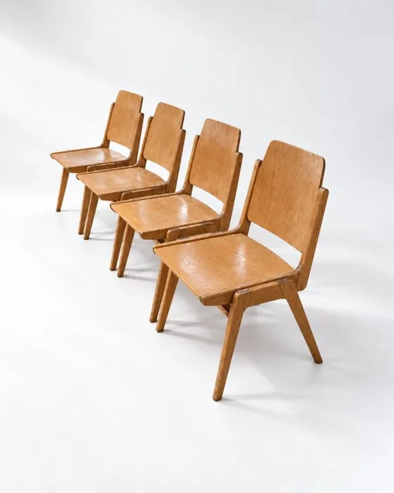 Wiesner Hager - Franz Schuster - Chair (4) - Austro Sessel - Birch