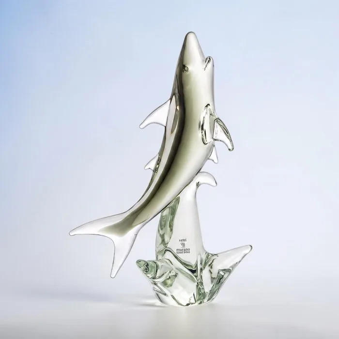 VM - Sculpture, RARO "The Shark" – Mid-Century, Autentico Vetro di Murano Sommerso – Pezzo Unico, 1960s - 32 cm - Glass