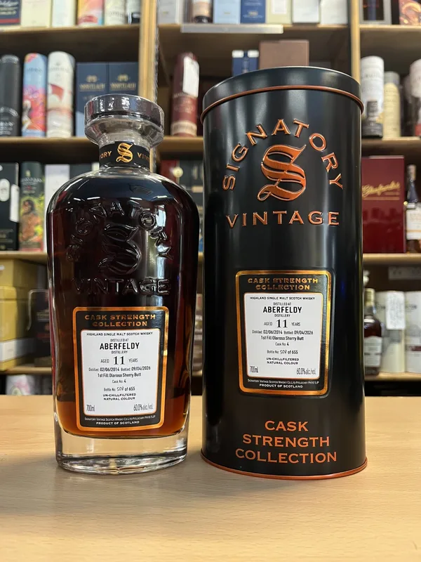 Aberfeldy – 2014 11 Year Old Single 1st-Fill Oloroso Sherry Butt #4 Signatory Cask Strength (70cl, 60%)