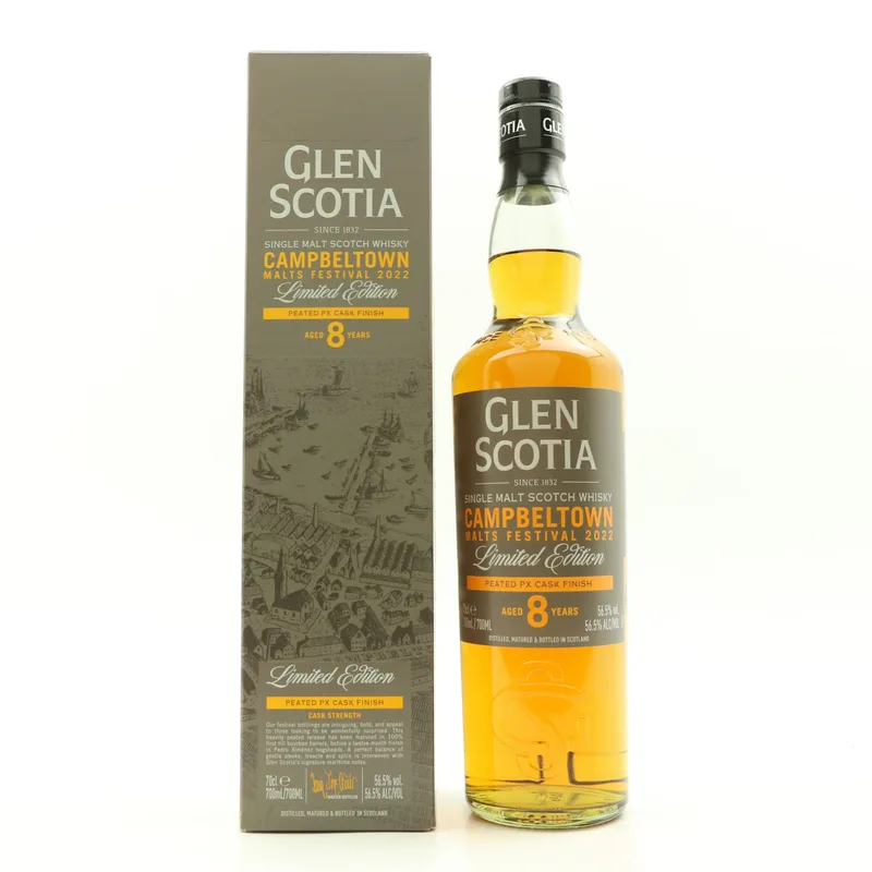 Glen Scotia – 8 Year Old Peated PX Cask Finish Campbeltown Whisky Festival 2022 (70cl, 56.5%)