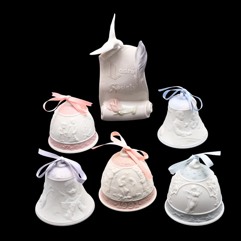 A Collection of Lladro Porcelain Ornamental Bells