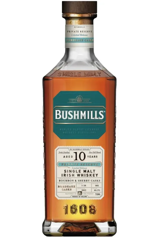 Bushmills Private Reserve 10 Year Old Bordeaux Cask Single Malt Irish Whiskey