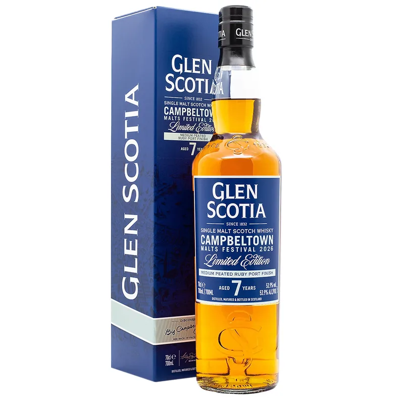 Glen Scotia – Aged 7 Years Campbeltown Malts Festival 2026 Medium Peated Ruby Port Finish (70cl, 53.9%)