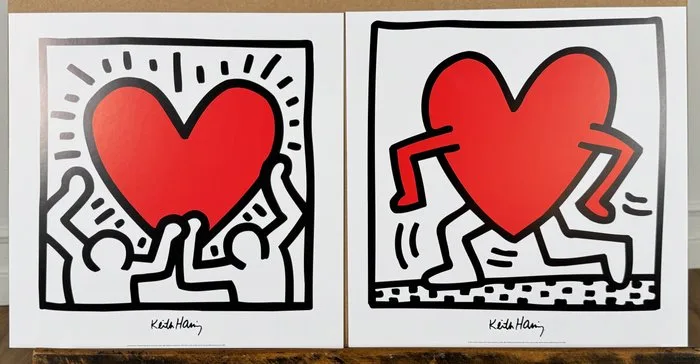 Keith Haring - Untitled "Heart" Set 2x pcs - Ed. LEM *
