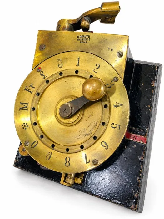 Telegraph - G. Cerutti Vic. Serpenti Roma, rare, chécographe / Ancienne machine à chèques mécanique - Brass - 1920-1935