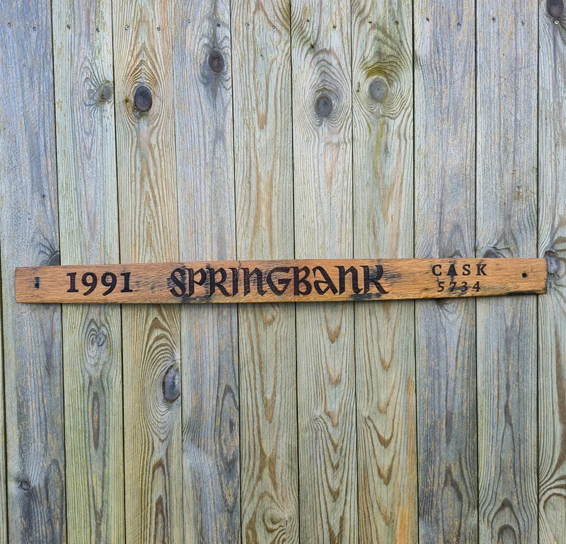 Springbank 1991 Reclaimed Oak Whisky Barrel Stave Wall Art (N/A%)