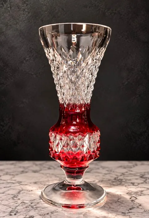 Val Saint Lambert - Vase - faceted crystal