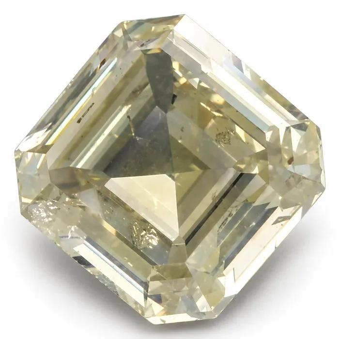 1 pcs Diamond (Natural coloured) - 2.00 ct - Emerald - Fancy light Greyish, Greenish Yellow - SI1 - International Gemological Institute (IGI)