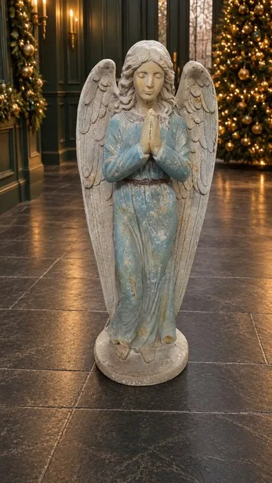 Sculpture, Monumentale biddende engel - XXL - 118 cm - mgo