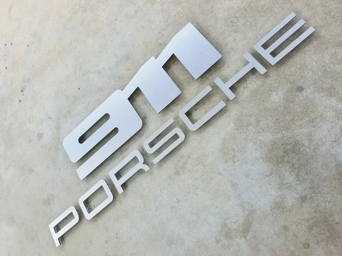 Sign - Porsche - Professional wall logo - Aluminium*- XXL Size - > 225 à 250 cm !