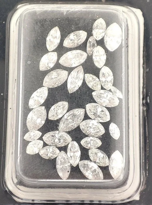 31 pcs Diamond (Natural) - 2.03 ct - Marquise - D (colourless), G - SI1, VVS1 - Gemmological Centre Israel (G.C.I.)