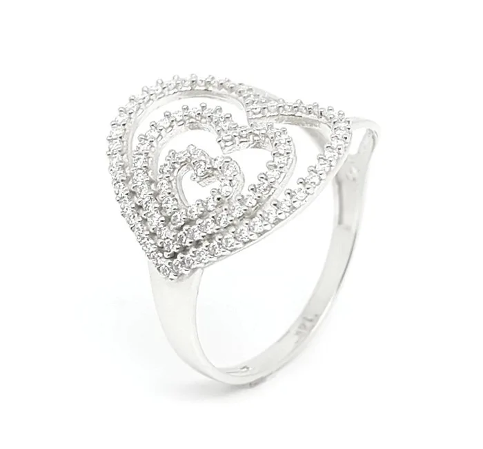 Ring - 14 kt. White gold - 0.87ct. tw. Diamond (Natural) - 1.002