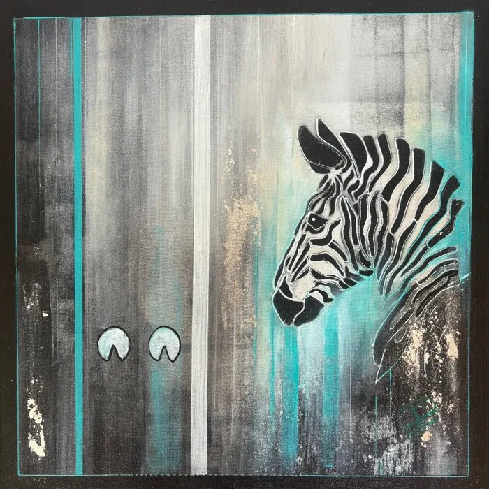 Luca Domiro - Stripes of Belonging III (Zebra) - Original painting