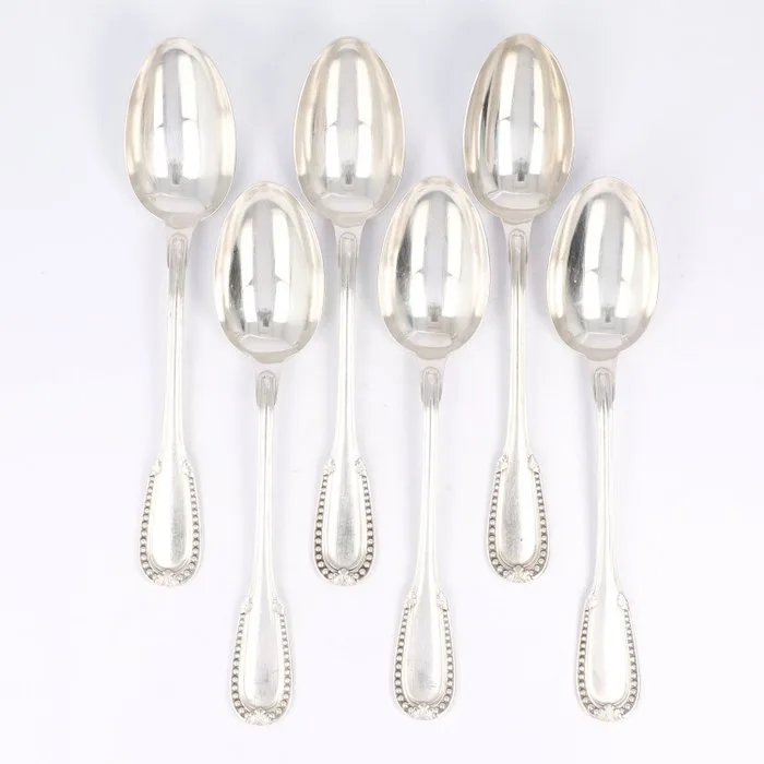 Emile Puiforcat - Model Perles (Louis XVI) - Dessertlepels - Spoon (6) -.950 silver