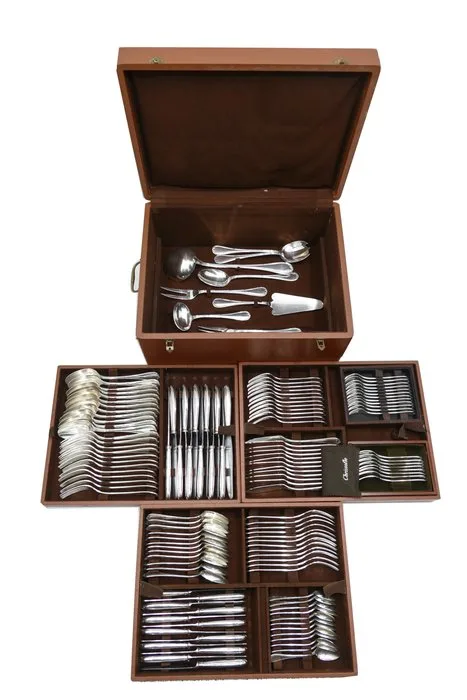 Christofle - Cutlery set for 12 - Ribbons - Silverplated - 137-piece