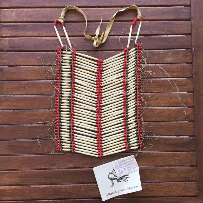 Original Native Hairpipe Breastplate - Exclusive Ethnic Ornament - 38x28 cm