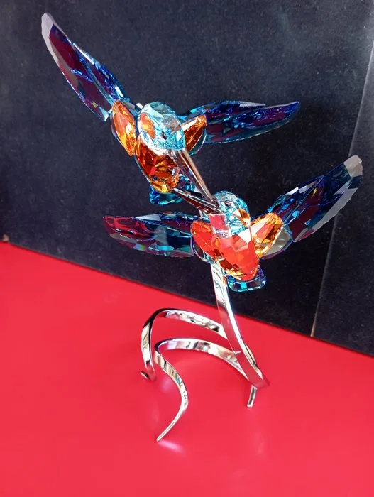 Swarovski - Figurine - Kingfisher Couple - 5136835 - Box + Certificate - Crystal, Metal