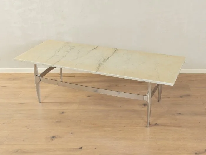 Coffee table - Stainless steel, Marble - 1970s marble coffee table
